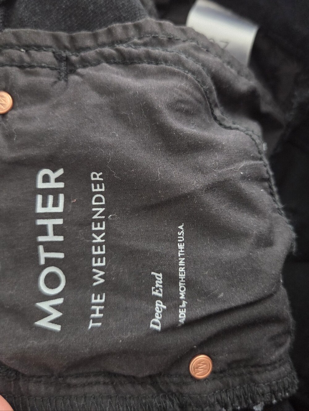 Mother The Weekender Deep End High Waist Cropped Flare Jeans Washed Black - Picture 11 of 16